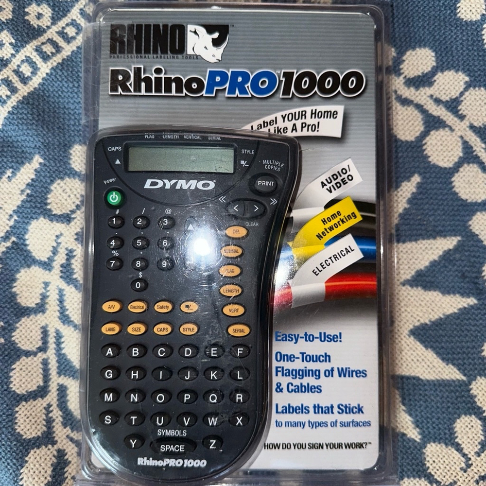 EUC PreOwned DYMO RhinoPRO 1000 Label Maker Black Tested WORKS - No Labels